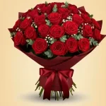50 Red Roses Bouquet Red Paper