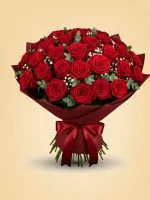 50 Red Roses Bouquet Red Paper